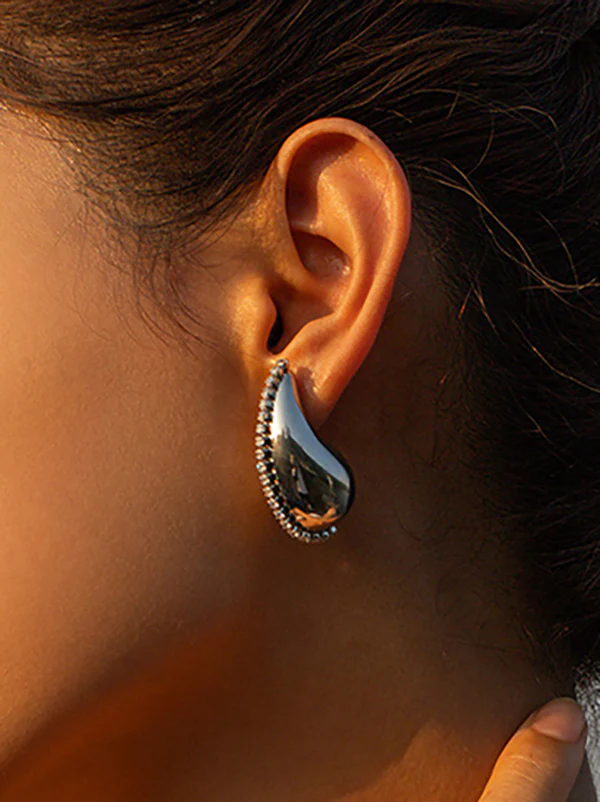Geometric Rhine Stones Earrings Accessories - Image 2