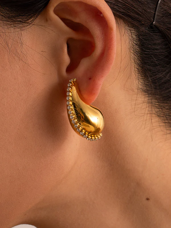 Geometric Rhine Stones Earrings Accessories - Image 3