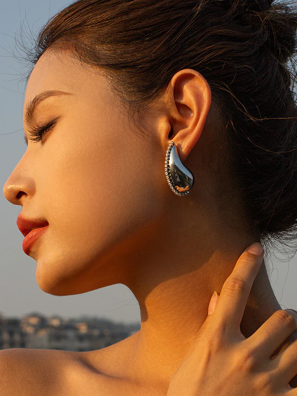 Geometric Rhine Stones Earrings Accessories - Image 4