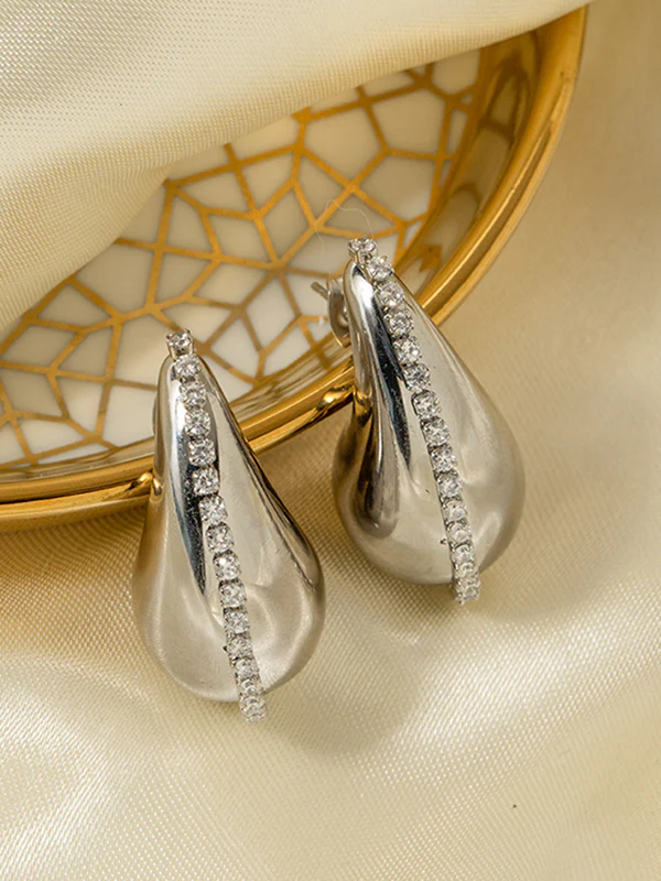 Geometric Rhine Stones Earrings Accessories - Image 5