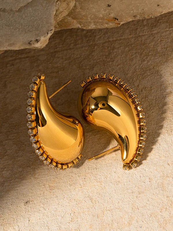Geometric Rhine Stones Earrings Accessories - Image 6