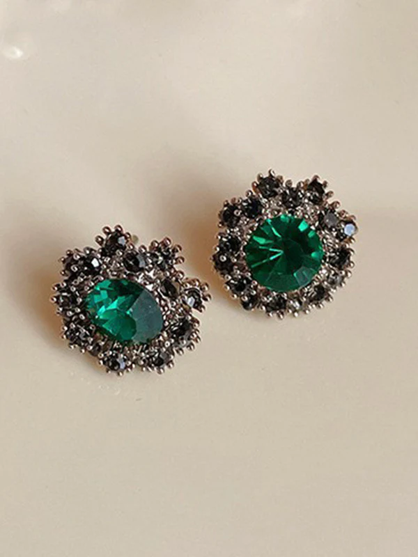Geometric Rhine Stones Earrings Accessories - Image 3