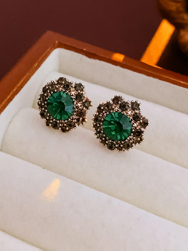 Geometric Rhine Stones Earrings Accessories - Image 4