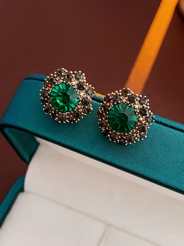 Geometric Rhine Stones Earrings Accessories - Image 5