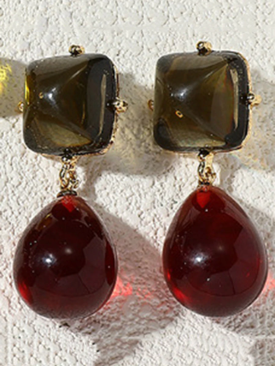 Geometric Rhine Stones Earrings Accessories - Image 2