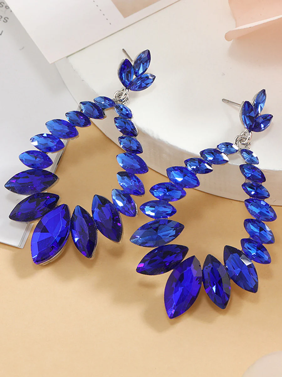 Geometric Rhine Stones Earrings Accessories - Image 2