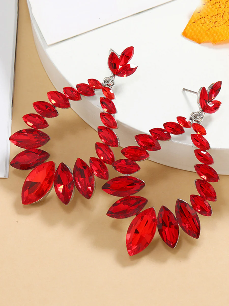 Geometric Rhine Stones Earrings Accessories - Image 3