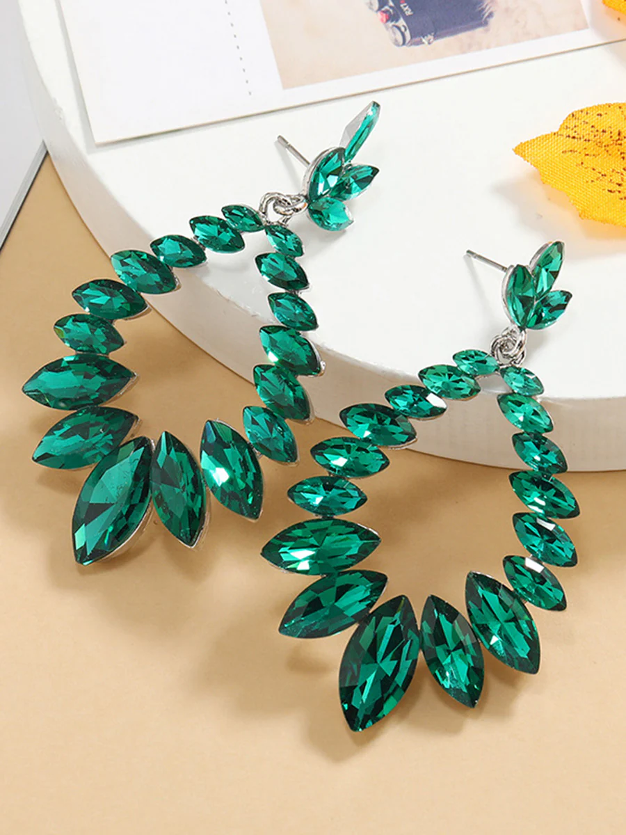 Geometric Rhine Stones Earrings Accessories - Image 4