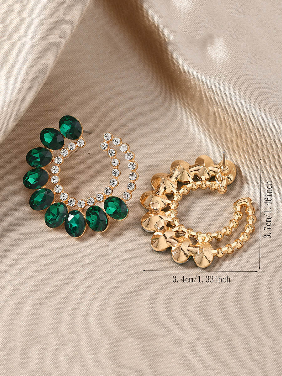 Geometric Rhine Stones Earrings Accessories - Image 4