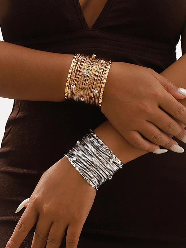 Geometric Rhine Stones Ringent Bracelet Accessories - Image 2