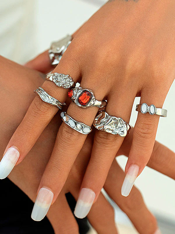 Geometric Rhine Stones Rings Accessories - Image 3