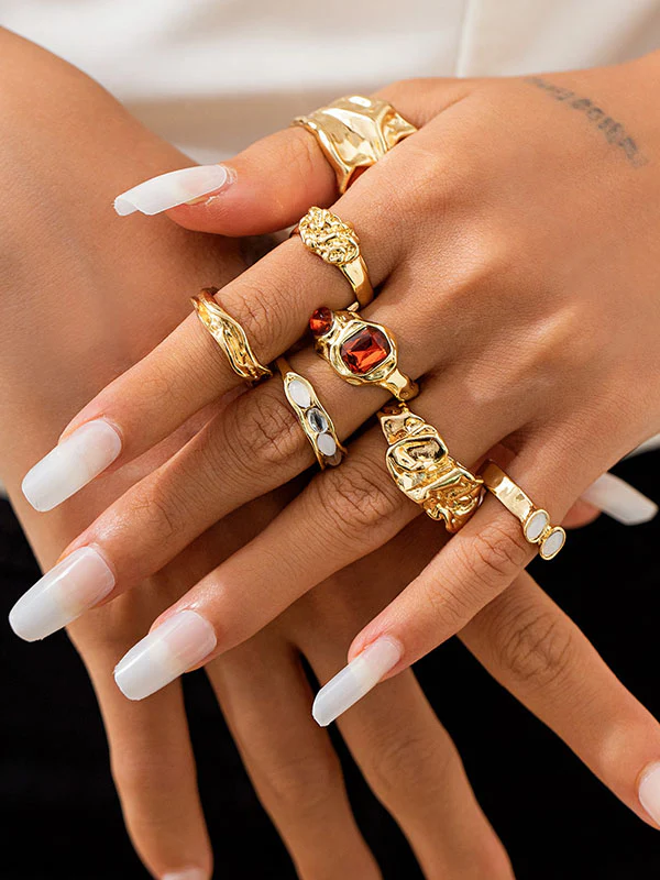 Geometric Rhine Stones Rings Accessories - Image 4