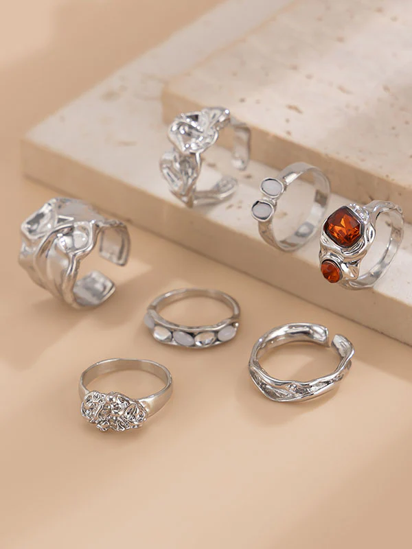 Geometric Rhine Stones Rings Accessories - Image 5