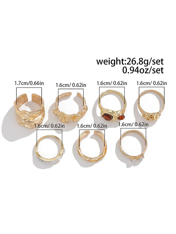 Geometric Rhine Stones Rings Accessories - Image 9