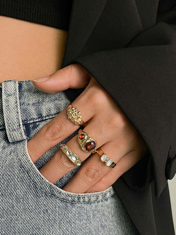 Geometric Rhine Stones Rings Accessories - Image 3