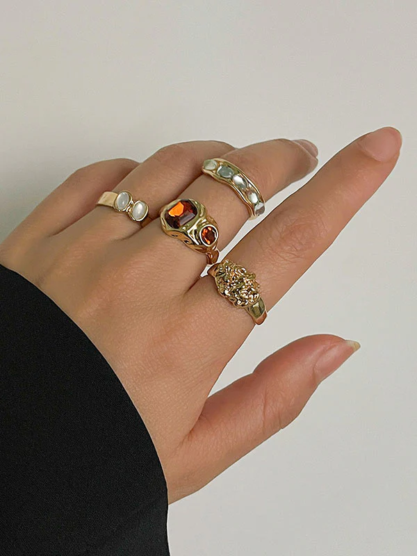 Geometric Rhine Stones Rings Accessories - Image 4