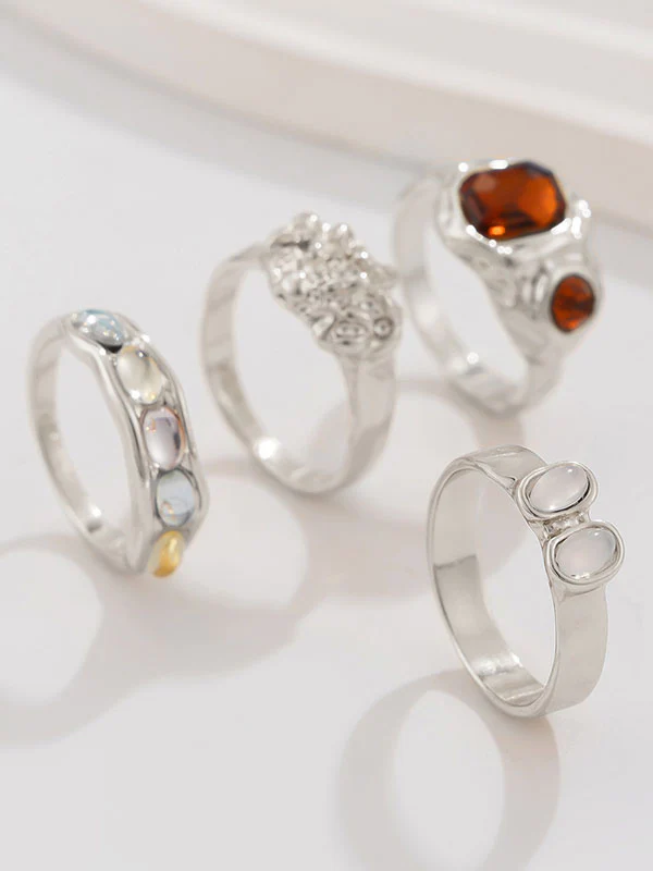 Geometric Rhine Stones Rings Accessories - Image 6
