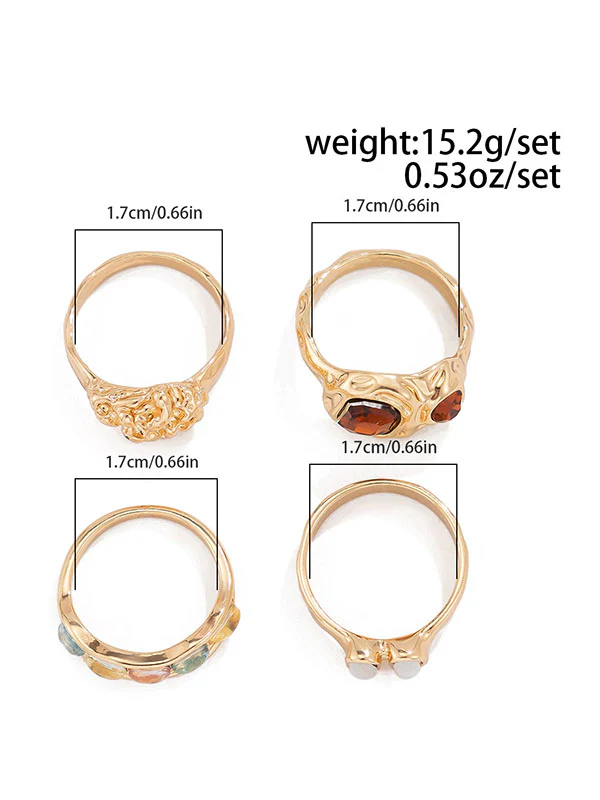Geometric Rhine Stones Rings Accessories - Image 9