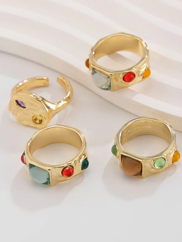 Geometric Rhine Stones Rings Accessories - Image 4