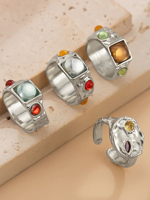 Geometric Rhine Stones Rings Accessories - Image 5
