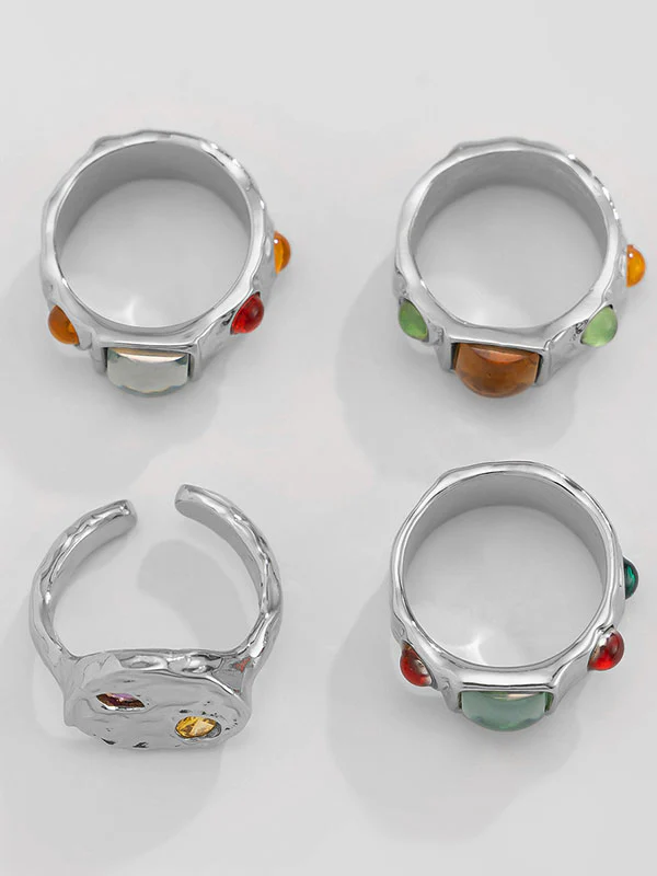 Geometric Rhine Stones Rings Accessories - Image 6