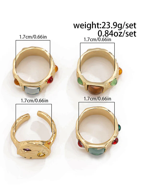 Geometric Rhine Stones Rings Accessories - Image 8