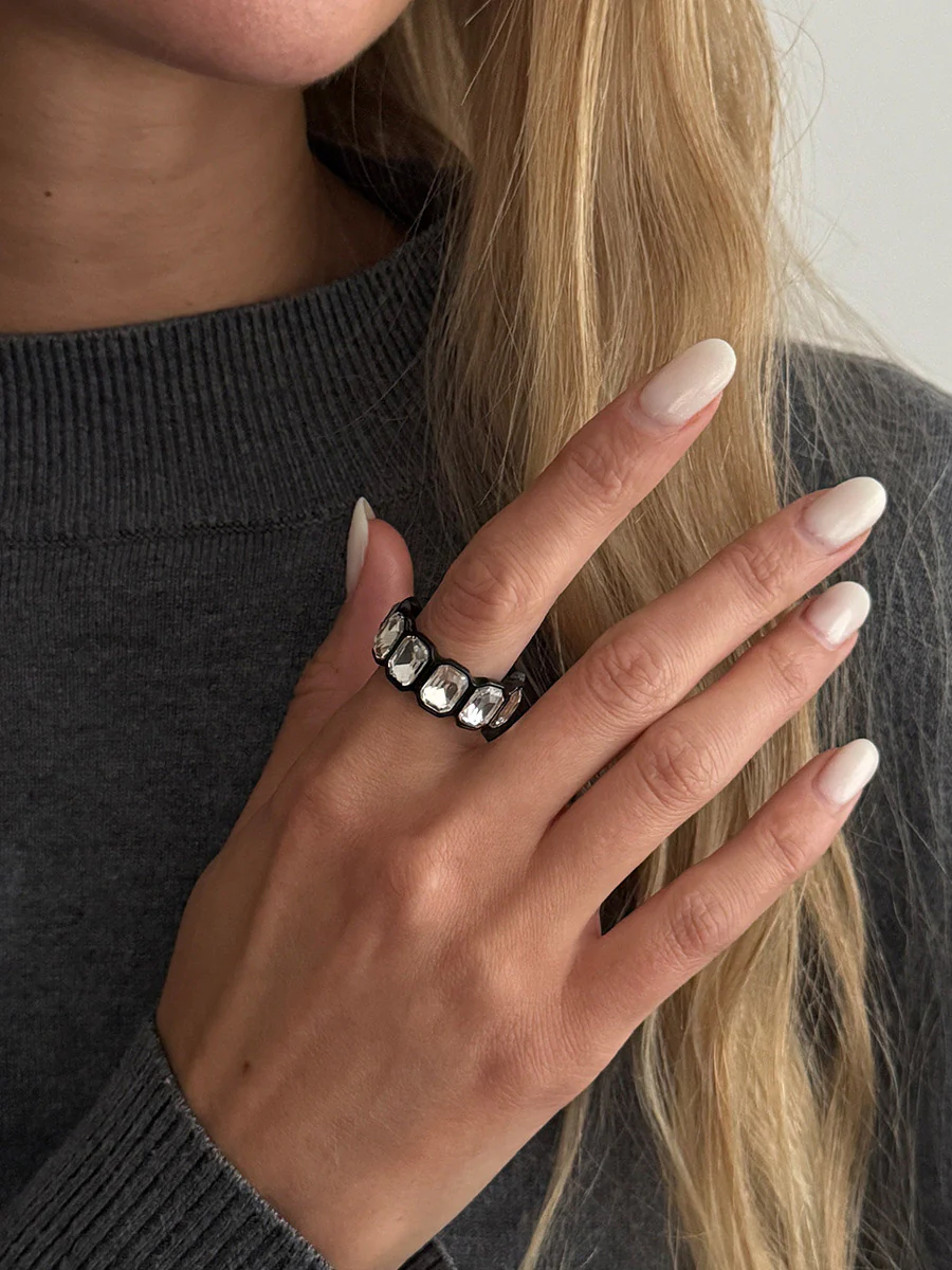 Geometric Rhine Stones Rings Accessories - Image 2