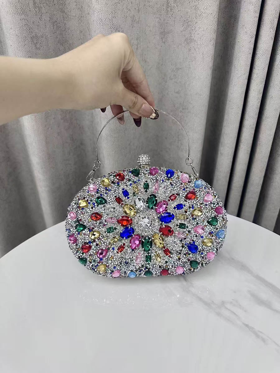 Geometric Rhine Stones Shiny Evening Bags & Clutches - Image 2