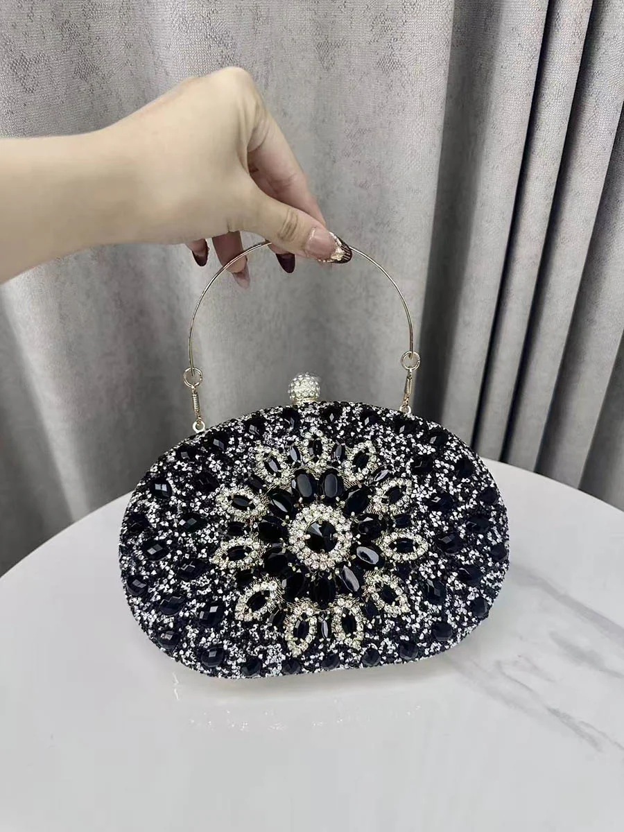 Geometric Rhine Stones Shiny Evening Bags & Clutches - Image 3