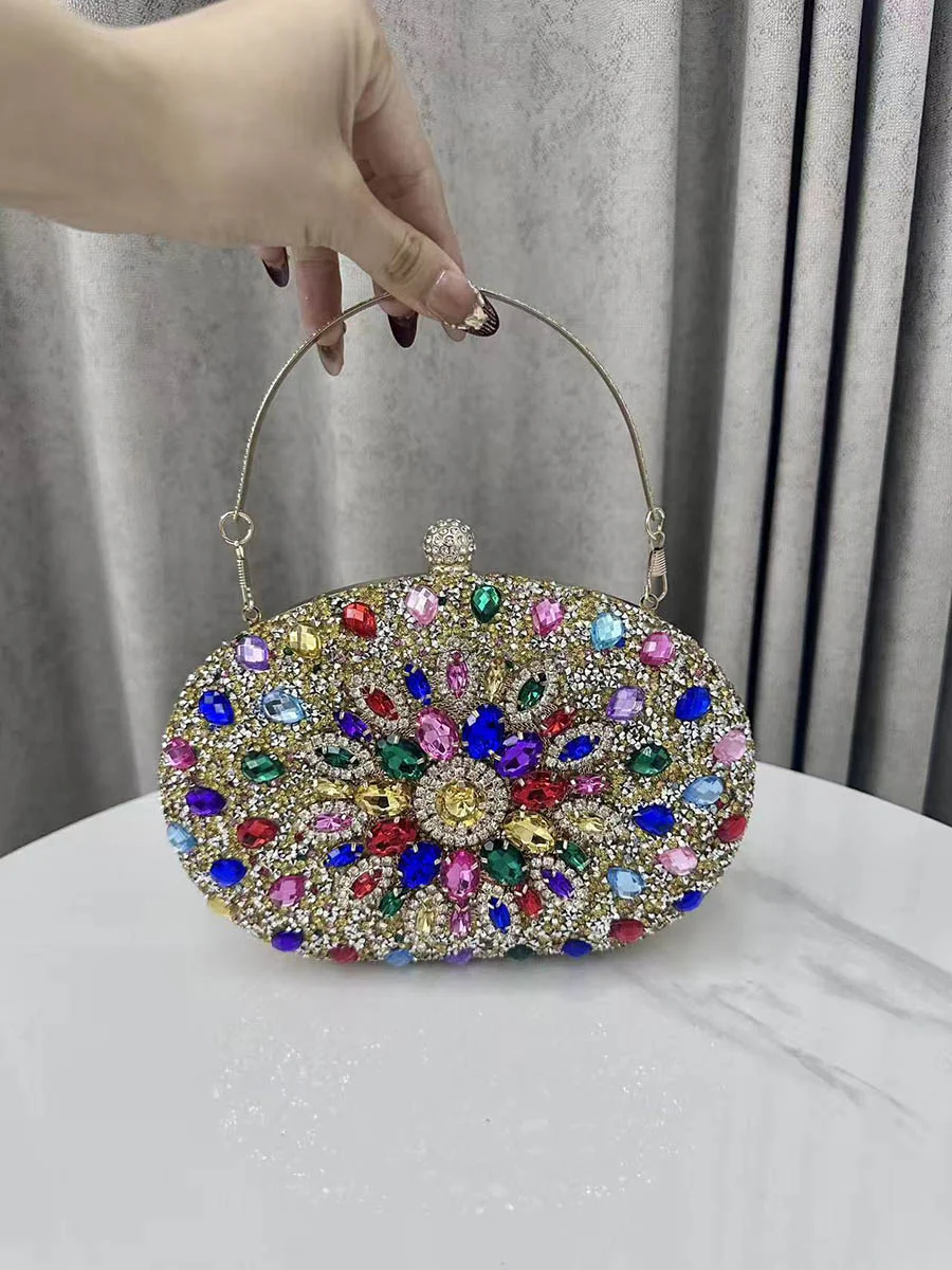 Geometric Rhine Stones Shiny Evening Bags & Clutches - Image 4