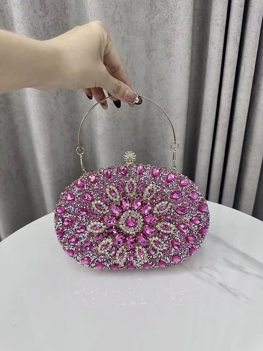 Geometric Rhine Stones Shiny Evening Bags & Clutches - Image 7