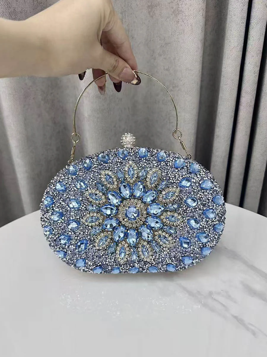 Geometric Rhine Stones Shiny Evening Bags & Clutches - Image 3