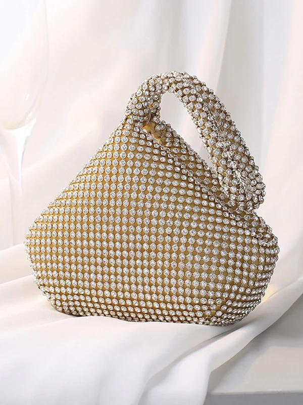 Geometric Rhine Stones Zipper Handbags - Image 2