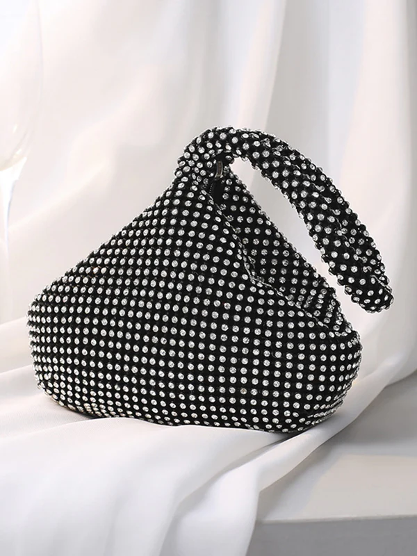 Geometric Rhine Stones Zipper Handbags - Image 3