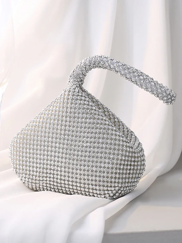 Geometric Rhine Stones Zipper Handbags - Image 4