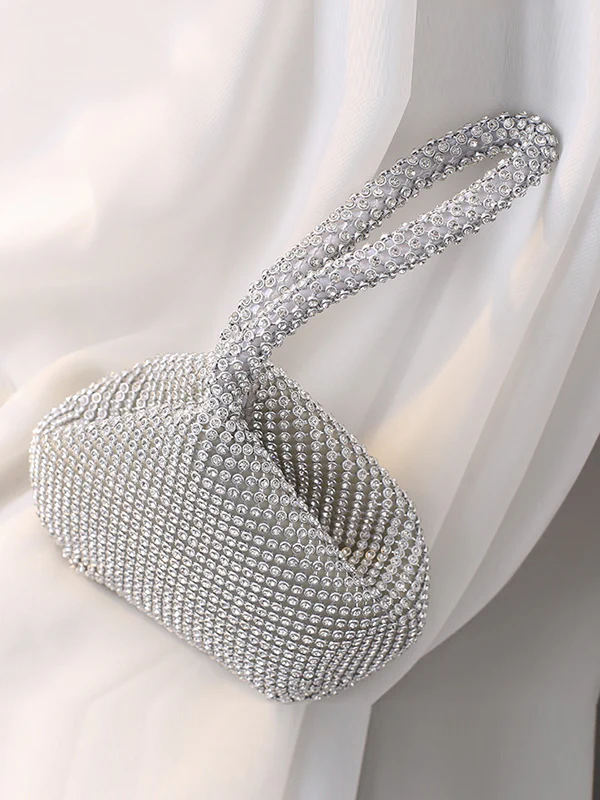 Geometric Rhine Stones Zipper Handbags - Image 5