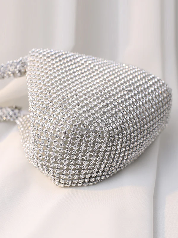 Geometric Rhine Stones Zipper Handbags - Image 6
