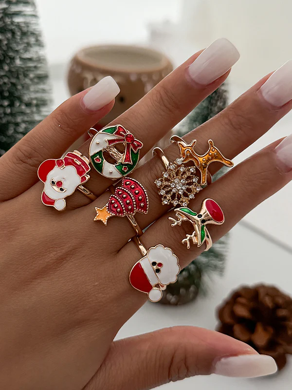 7 Pcs Geometric Rings Accessories - Image 2