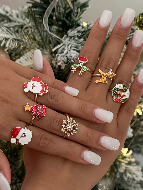 7 Pcs Geometric Rings Accessories - Image 3