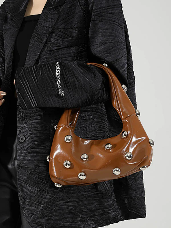 Geometric Rivet Handbags Shoulder Bags - Image 11