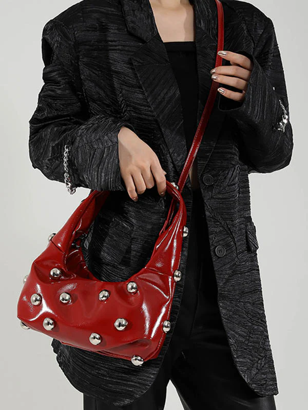 Geometric Rivet Handbags Shoulder Bags - Image 6
