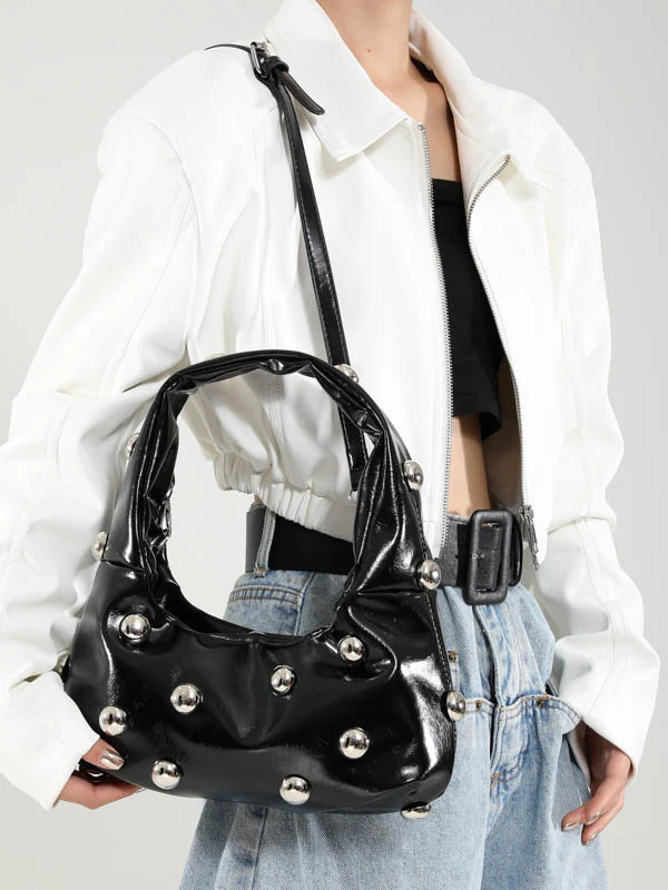 Geometric Rivet Handbags Shoulder Bags - Image 8