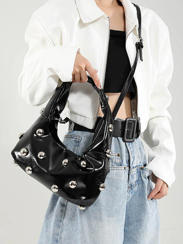 Geometric Rivet Handbags Shoulder Bags - Image 9