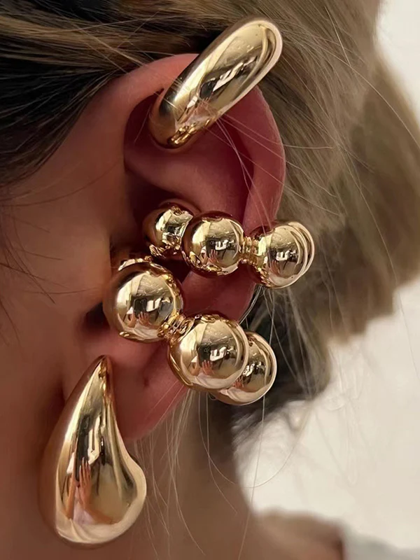 Geometric Shiny Earrings Accessories - Image 2