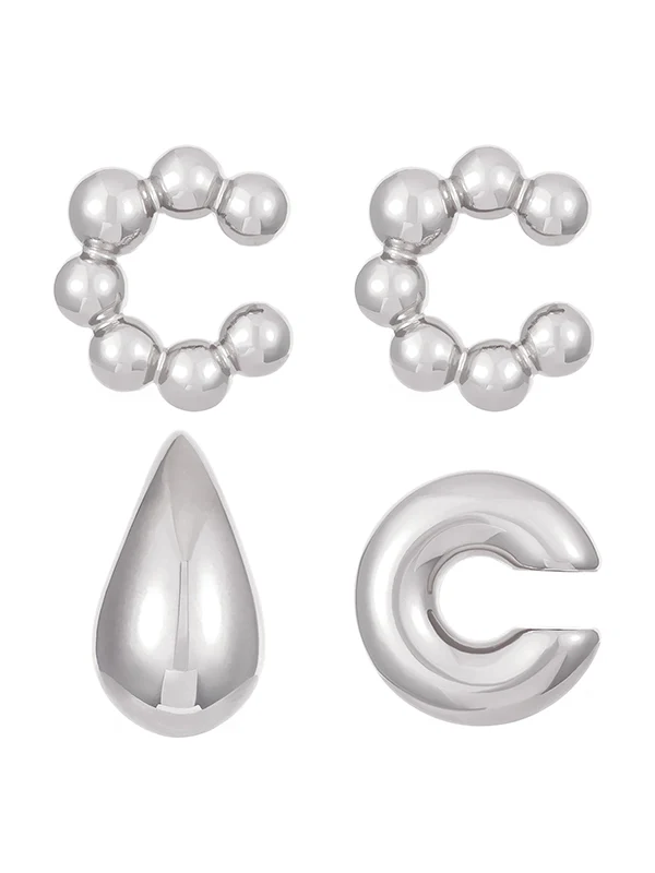 Geometric Shiny Earrings Accessories - Image 3