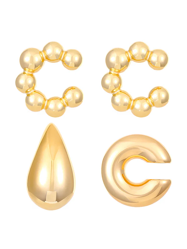 Geometric Shiny Earrings Accessories - Image 4