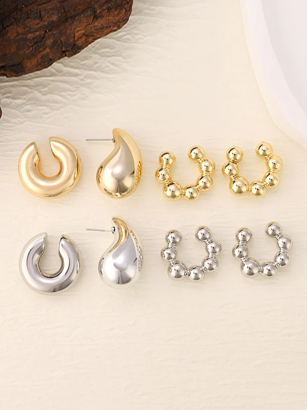 Geometric Shiny Earrings Accessories - Image 5