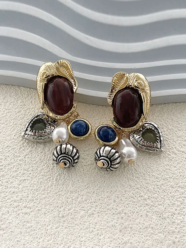 Geometric Shiny Earrings Accessories - Image 3