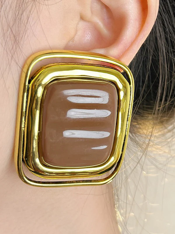 Geometric Shiny Earrings Accessories - Image 9