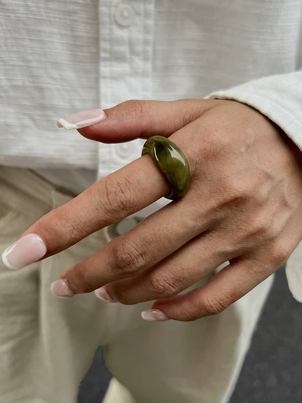 Geometric Shiny Slightly Sheer Rings Accessories - Image 10